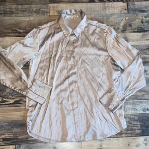 Abercrombie & Fitch Satin Champagne Beige Shirt